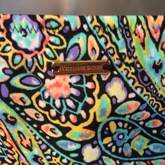 Victoria's Secret Bikini 2 pcs Set Top Sz 32C Bottom Medium Pushup Paisley Boho - Picture 10 of 14